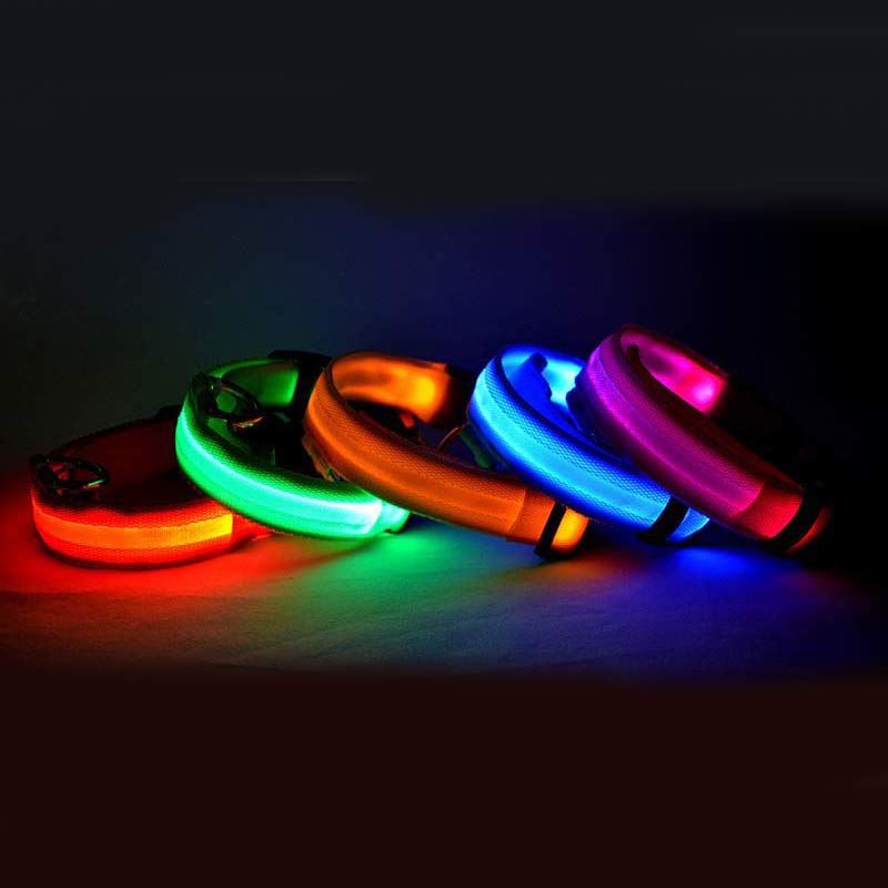 LED Glow Dog Collar – Night Safety, USB Rechargeable, Adjustable for Dogs & Cats